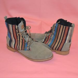Toms Multi Color Striped Tribal Boots